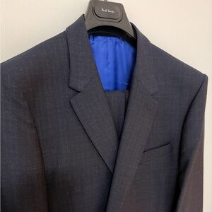 Brand New Paul Smith Soho Fit 100% Wool Navy Suit 46R